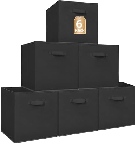 STORAGE MANIAC Storage Cubes, 13 Inch 6 Pack Collapsible Fabric Shelf Bins by STORAGEMANIAC