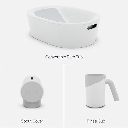 Lalo Bathtime Starter Kit, 3 Pieces, Baby Bathtub, Rinse Cup & Spout Cover - Image 3