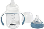 BEABA 2-in-1 Baby Bottle to Transition Sippy Cup, No Spill Sippy Cup, Includes - Image 2
