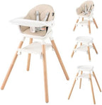 BABY JOY High Chair, 6 in 1 Convertible Wooden Highchair by BABYJOY
