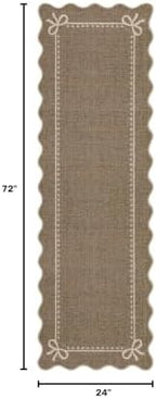 Garvee Scalloped Bow Runner Rug 2x6 Washable Kitchen Runner Rug Non-Slip - Image 2