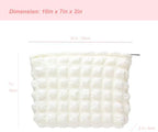 Flat Makeup Bag for Women, Zipper Cosmetic Pouch for Purse, Bubble Beige - Image 5