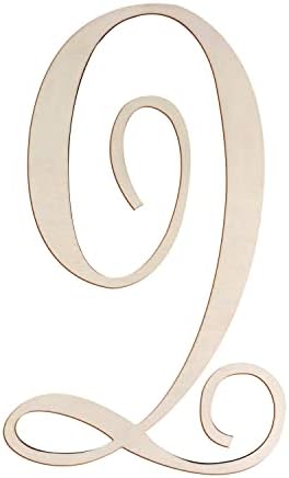 Cursive Wooden Letters Q for Wall Decor Large Wood Monogram Letters 14 Inch by Focal20Craft