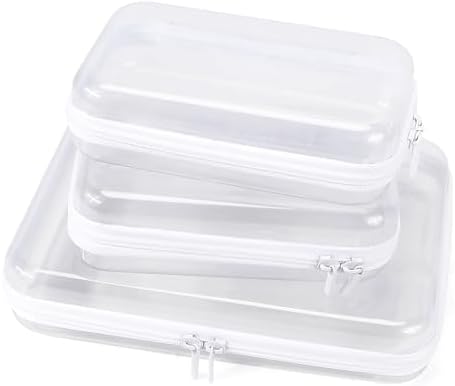 YOPCDJ Clear Hard Shell Zipper Case Clear Zipper Pouches, Travel Toiletry Bag & by YOPCDJ