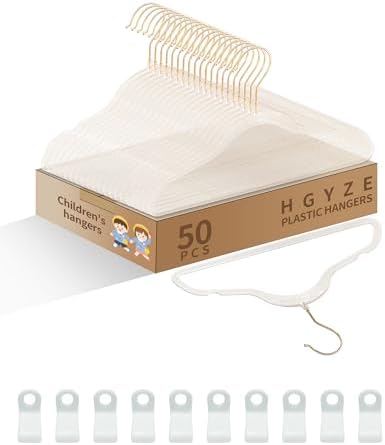 50pcs Slim Clear Toddler Hangers by HGYZE