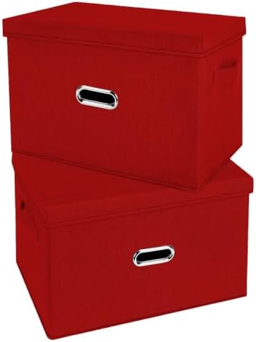 Large Linen Fabric Foldable Storage Bins by Unknown