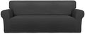 PureFit Stretch Oversized Couch Covers Fleece Sofa Slipcovers Dark Gray by PureFit