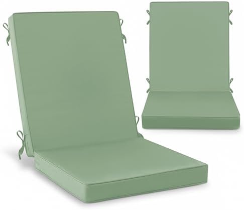 Summsun Patio Dining Chair Cushions 2-Pack, 20 x 20 Inch, Sage Green by SUMMSUN