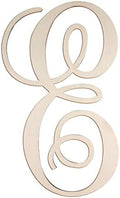 Cursive Wooden Letters E for Wall Decor Large Wood Monogram Letters 14 Inch by Focal20Craft