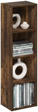 Furinno PASIR Book Shelf, 4-Tier Modern Bookshelf, Open Shelves Bookcase 9 x 12 by Furinno-FitsYourSpaceFitsYourBudget