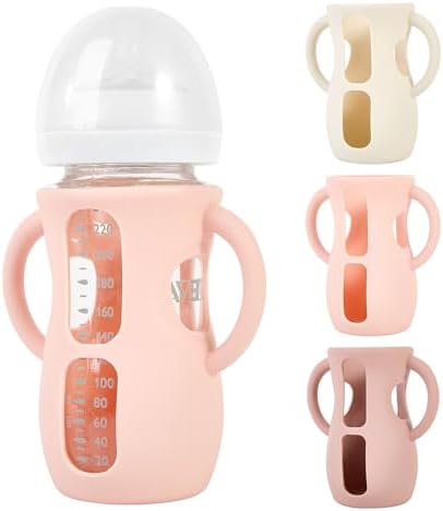 3 Pack Silicone Sleeves for Philips Avent Natural Glass Baby Bottles by MINMUNJIU