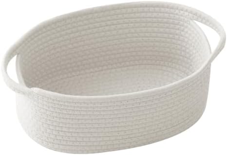 White Woven Rope Basket by HZFTJOY