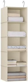 Hanging Closet Organizer 5-Shelf, Oxford Fabric Wardrobe Storage by DonYeco