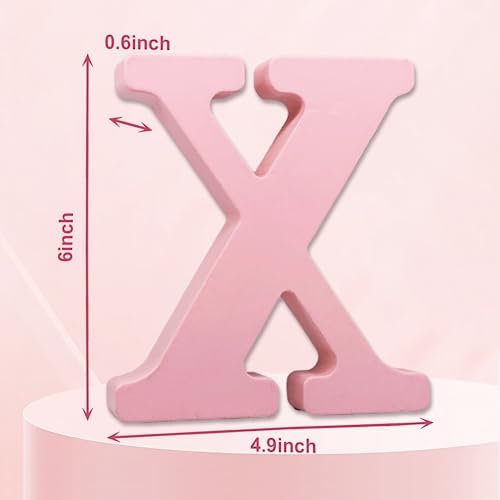 AOCEAN 6 Inch Pink Wood Letters Unfinished Wooden Letters - Image 2