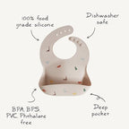 mushie Silicone Baby Bib | Adjustable Fit Waterproof Bibs - Image 6