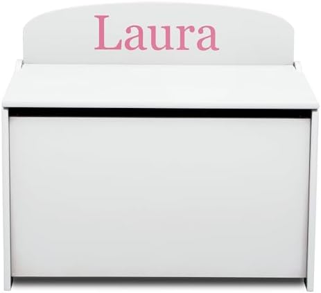 Delta Children Personalized MySize Deluxe Toy Box, Bianca White by DeltaChildren