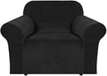 H.VERSAILTEX Stretch Velvet Armchair Cover Couch Covers 1 Cushion Chair by HVERSAILTEX