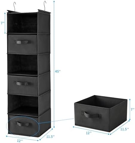 MAX Houser 6 Tier Foldable Hanging Closet Organizer - Image 3