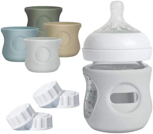 4Pack Silicone Sleeves for Philips Avent Natural Glass Baby Bottles by Joxodak