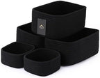 5-Pack Small Woven Rope Storage Baskets, 2 Sizes Organizer Bins by Unknown