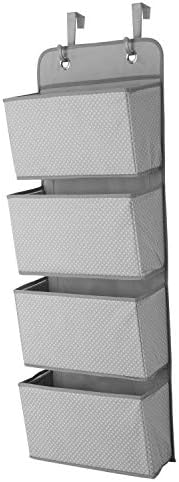 Delta Children 4 Pocket Over The Door Hanging Organizer, 2 Pack, Dove Grey - Image 3