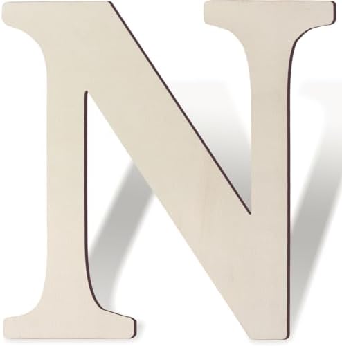 Wooden Letters 12 Inch Large Paintable Wood Letters N by Unknown