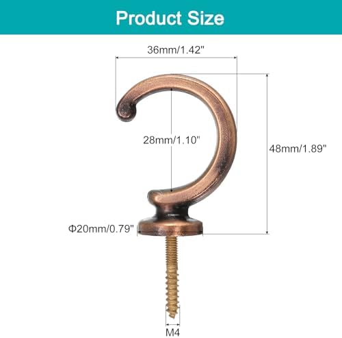 uxcell 4Pcs Curtain Holdback, Aluminum Alloy Wall Mounted Curtain Holders - Image 2