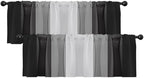 Emvency Valances for Windows, 2 Pack, 52x18 Inch, Geometric Striped by Emvency