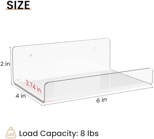 upsimples 6" Acrylic Shelves, Small Shelf - Image 3