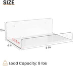 upsimples 6" Acrylic Shelves, Small Shelf - Image 3