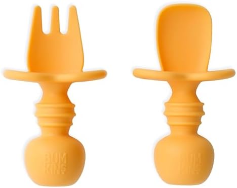 Bumkins Baby Utensils Set, Chewtensils Silicone Spoons by Bumkins