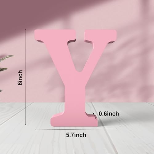 6 Inch Pink Wood Letters Unfinished Wood Letters - Image 2