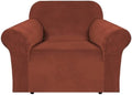 H.VERSAILTEX Stretch Velvet Armchair Cover Couch Covers 1 Cushion Chair by HVERSAILTEX