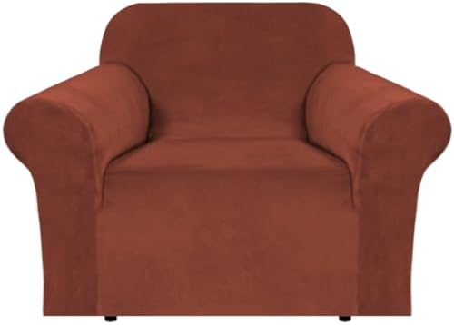 H.VERSAILTEX Stretch Velvet Armchair Cover Couch Covers 1 Cushion Chair by HVERSAILTEX