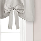 Lush Decor Melody Bow Valance Curtain 52" W x 18" L +3" Light Gray - Image 3