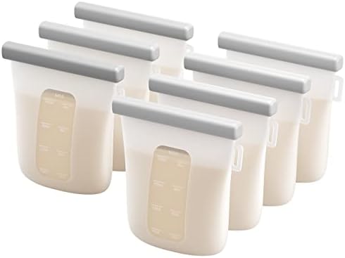 Nuliie 7 Pcs Silicone Breastmilk Storage Bags Reusable, 8oz/240ml Double by nuliie