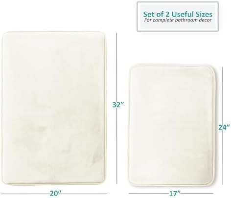 Clara Clark 2 Piece Bathroom Rugs Bath Mat Set, Velvet Memory Foam Bath Mats - Image 2