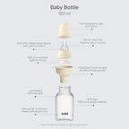 BIBS Plastic Baby Bottle, 150 ml, Silicone Nipple - Image 2