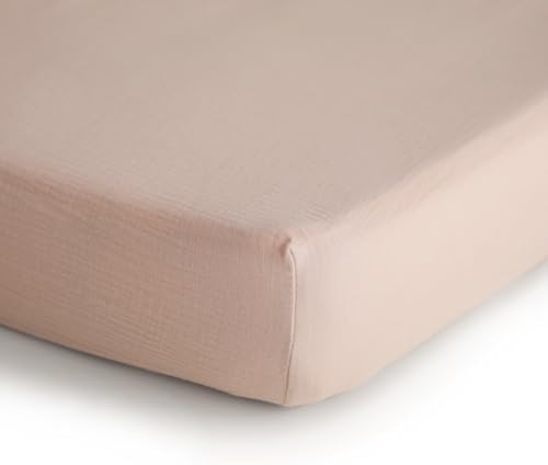 mushie Extra Soft Muslin Fitted Crib Sheet | 192 Thread Count | 28"x 52" - Image 2