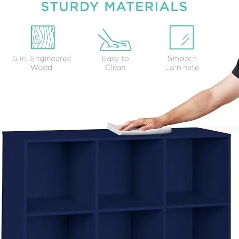 Best Choice Products Kids Bookcase 9-Cube Storage Organizer, 13.5in Shelf - Image 6