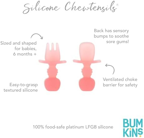 Bumkins Baby Utensils Set, Chewtensils Silicone Spoons - Image 5
