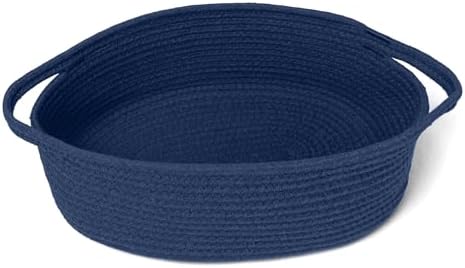 MEGASKET Dark Blue Small Woven Basket, 13” x 9” x 5” Baskets by MEGASKET