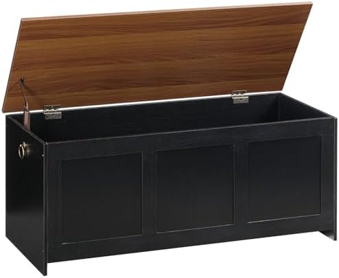 HOOBRO Storage Bench, 43.3" Retro Wooden Storage Chest, Wooden Storage Trunk by HOOBRO