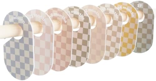 3 Sprouts Baby Closet Dividers, Newborn to 2T, Checkerboard, 8 Piece Set by 3Sprouts