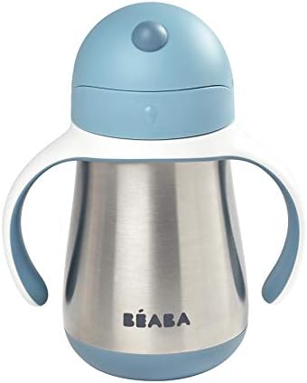 Beaba Stainless Steel Straw Sippy Cup, Insulated Toddler Cups Spill Proof - Image 2