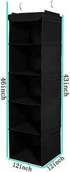 BrilliantJo 2 Pack Hanging Closet Organizer, 5 Shelves Hanging Storage - Image 3