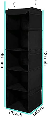 BrilliantJo 2 Pack Hanging Closet Organizer, 5 Shelves Hanging Storage - Image 3