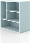 Homes: Inside + Out Apexa 4-Vertical Storage Organizer Shelves, Stackable Wood by HOMESInsideOut