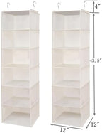 BrilliantJo 6 Shelves Hanging Closet Organizer, 2 Pack Hanging Storage - Image 3