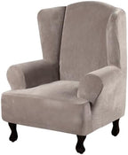 H.VERSAILTEX Wingback Chair Covers Velvet Plush Wing Chair Slipcover 1 Piece by HVERSAILTEX